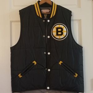 Bruins Boston Mitchell and Ness vest button up XL BLK